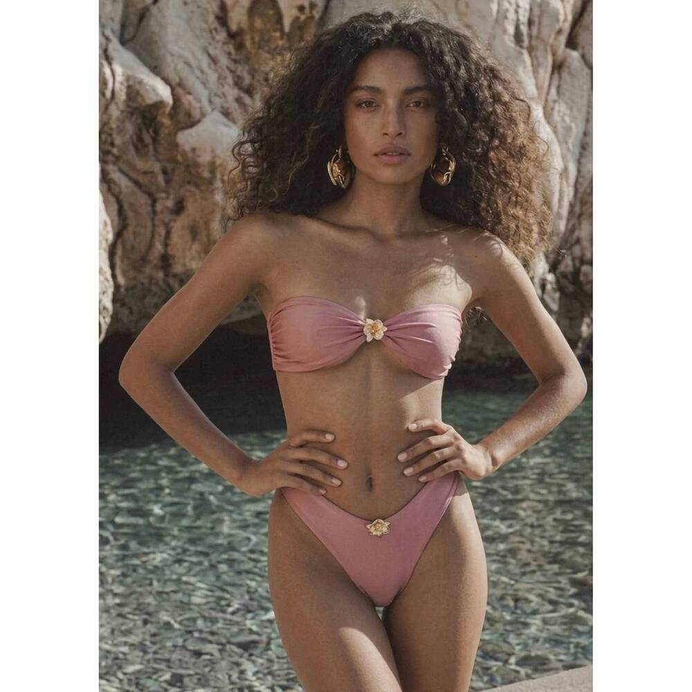 NEW SOAH sarah v-cut bikini bottoms in dusk rose